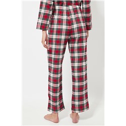 Pantalón de pijama cintura alta - Crudo y rojo