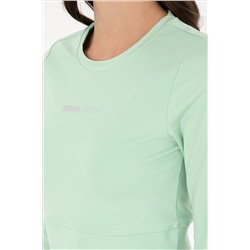 Kadın Yeşil Bisiklet Yaka Sweatshirt