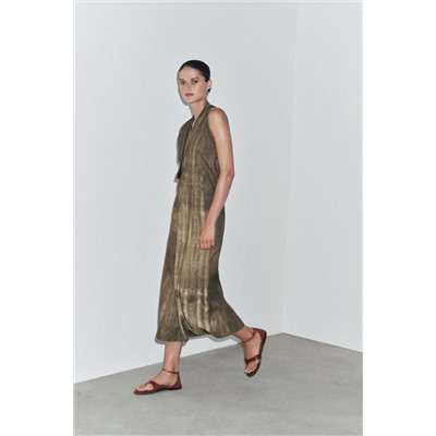 ZW COLLECTION TIE-DYE RAMIE BLEND DRESS