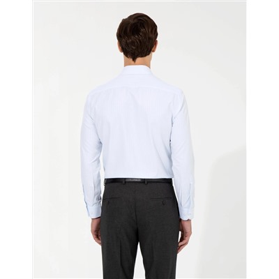 Açık Mavi Slim Fit Armürlü Gömlek