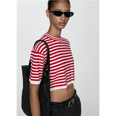 Camiseta crop rayas