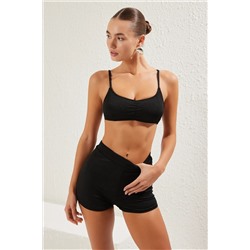 TRENDYOLMİLLA Siyah Bralette Şortlu Dokulu Regular Bikini Takımı TBESS25BT00102