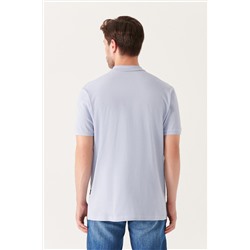 Açık Mavi %100 Pamuk Serin Tutan Polo Yaka T-Shirt