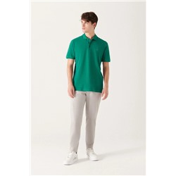 Yeşil %100 Pamuk Serin Tutan Polo Yaka T-Shirt