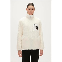 Bad Bear Emma Plush Full-Zip Marshmallow Beyaz Fermuarlı Peluş Kadın Sweatshirt 23.04.29.001-C108