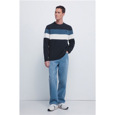 Camiseta manga larga piqué cortes