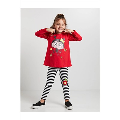Denokids Fırfırlı Uç Uç Tunik Takım CFF-19S1-095