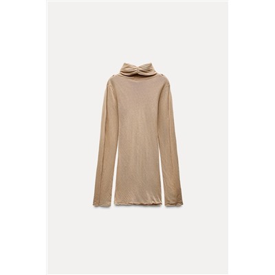 WASHED HIGH NECK T-SHIRT