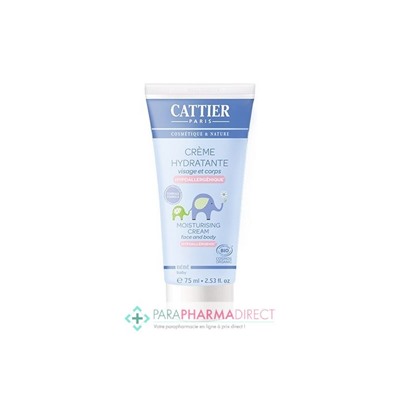 Cattier Bébé Crème Hydratante Hypoallergénique Visage & Corps BIO 75ml