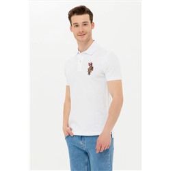 Erkek Beyaz Basic Polo Yaka Tişört