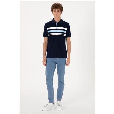Erkek Regular Fit Polo Yaka Lacivert Tişört
