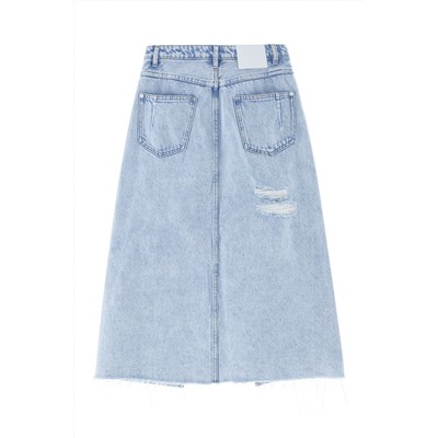 Falda midi vaquera Azul