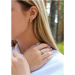 Серьги из серебра с фианитами родированные 925 пробы S2180111010р