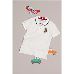U.S. Polo Assn., Erkek Çocuk Ekru Basic Polo Yaka Tişört 50279570-VR019