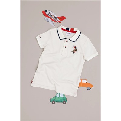U.S. Polo Assn., Erkek Çocuk Ekru Basic Polo Yaka Tişört 50279570-VR019