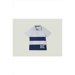 United Colors of BenettonErkek Çocuk Beyaz Şerit Detaylı Polo T-Shirt Beyaz Mix