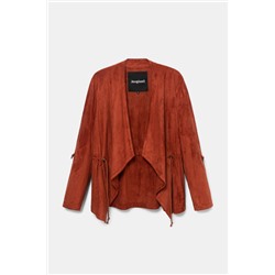 Blazer abierta efecto piel