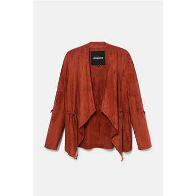 Blazer abierta efecto piel