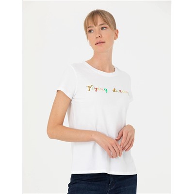 Beyaz Comfort Fit Tişört