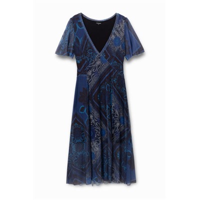Vestido evasé doble capa