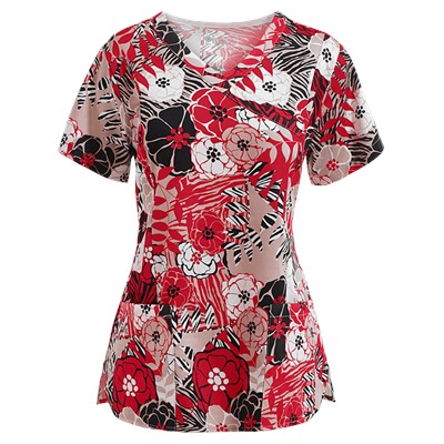 BIO Scrubs Wilder Side Print Top