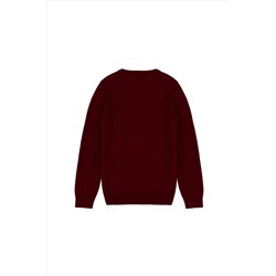 Erkek Çocuk Bordo Basic Kazak