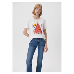 MaviÜçgen Baskılı Beyaz Istanbul Tişört Slim Fit / Dar Kesim 168892-620