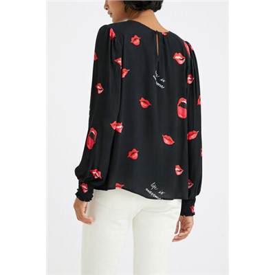 Blusa vaporosa bocas