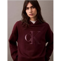 Sequin Monogram Logo Cropped Hoodie