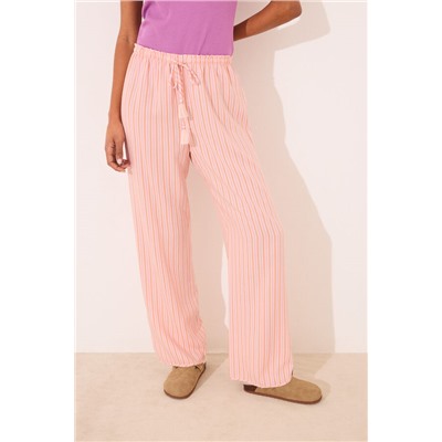 Pantalón largo viscosa estampado rayas
