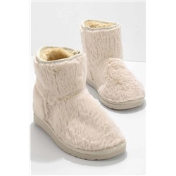 Bambi Bej Kürklü Kadın Bot & Bootie K02635510197