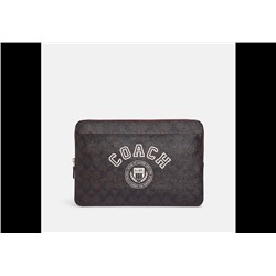 Laptop Sleeve In Signature Canvas With Coach Varsity
