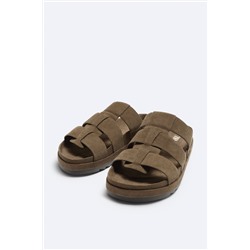 SPLIT SUEDE LEATHER SANDALS WITH STRAPS