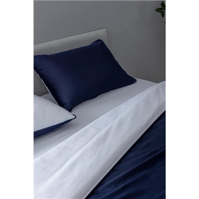 Coyne King Size %100 Pamuk Baskılı Saten Nevresim Takımı - Lacivert