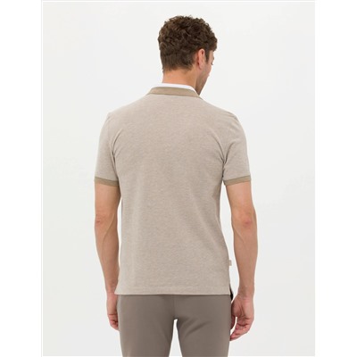 Beyaz Slim Fit Dokulu Polo Yaka Tişört