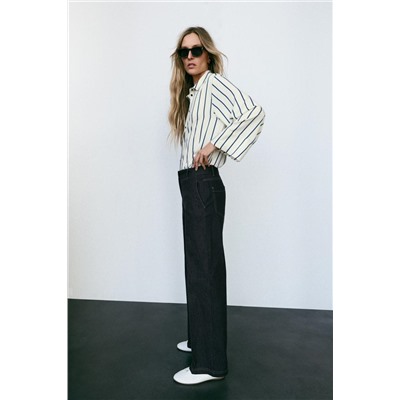 WIDE SLEEVE STRIPED BLOUSE