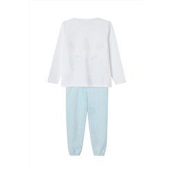 Pijama polar Blanco y celeste