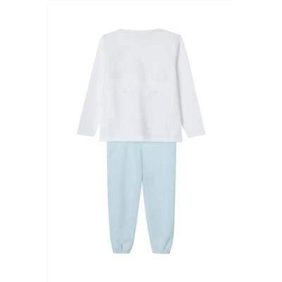 Pijama polar Blanco y celeste