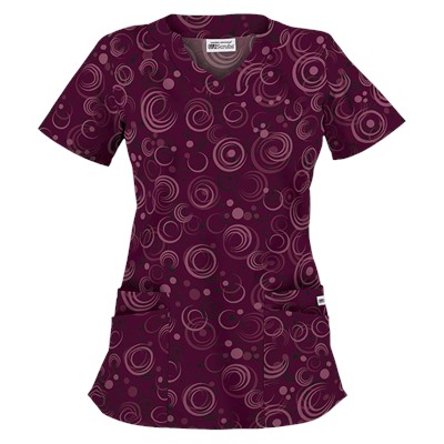 UA Total Eclipse Wine Scallop Neck Top