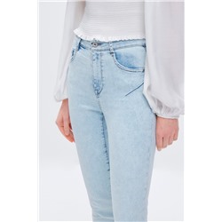 Vaquero skinny fit 7/8 de tiro alto Azul claro