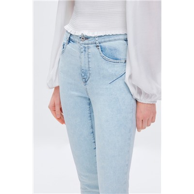 Vaquero skinny fit 7/8 de tiro alto Azul claro
