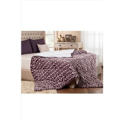 Madame Coco Luxury Velvet Luci Tek Kişilik Yorgan - Koyu Mürdüm/açık Mürdüm 1KYRGN0243-8682116709293