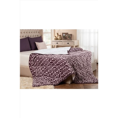 Madame Coco Luxury Velvet Luci Tek Kişilik Yorgan - Koyu Mürdüm/açık Mürdüm 1KYRGN0243-8682116709293