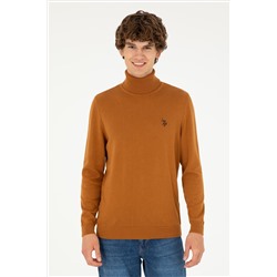 Erkek Slim Fit Boğazlı Yaka Saks Basic Sweatshirt