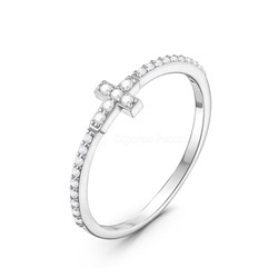 Кольцо из серебра с фианитами родированное 925 пробы 10-1366р