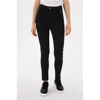 Kadın Siyah Skinny High Waist Fit Jean Pantolon