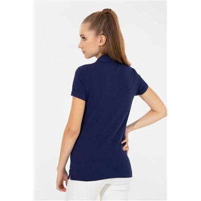 Kadın Lacivert Basic Polo Yaka Tişört