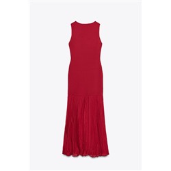 LONG COMBINED KNIT DRESS