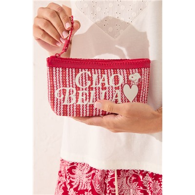 Neceser pequeño Snoopy rafia