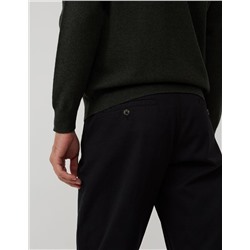 Pantalón de Sarga Regular Fit, Hombre, Negro